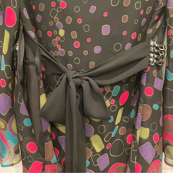 Bisou Bisou Michelle Bohbot Flowy Bell Sleeve Multicolor Top Blouse size XS - Picture 7 of 16